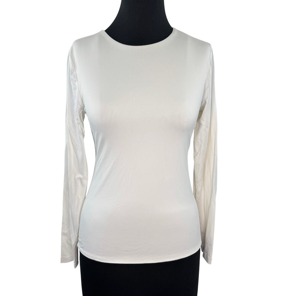 Frank & Oak White Shirt Smooth Contour Long Sleeve Pullover Tee M Medium NWOT